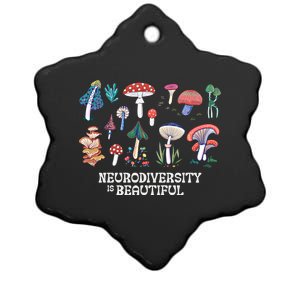 Neurodiversity Is Beautiful Mushroom Autism Awareness Outfit Gift Ceramic Star Ornament