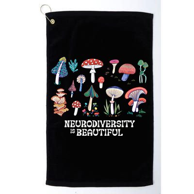 Neurodiversity Is Beautiful Mushroom Autism Awareness Outfit Gift Golf Towel