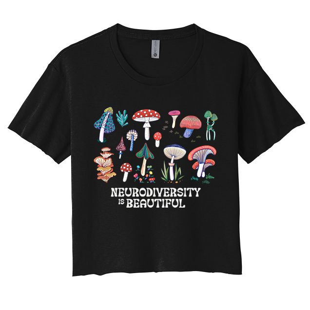 Neurodiversity Is Beautiful Mushroom Autism Awareness Outfit Gift Crop Top