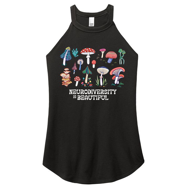 Neurodiversity Is Beautiful Mushroom Autism Awareness Outfit Gift Women's Perfect Tri Rocker Tank