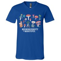 Neurodiversity Is Beautiful Mushroom Autism Awareness Outfit Gift V-Neck T-Shirt