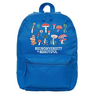 Neurodiversity Is Beautiful Mushroom Autism Awareness Outfit Gift 16 in Basic Backpack