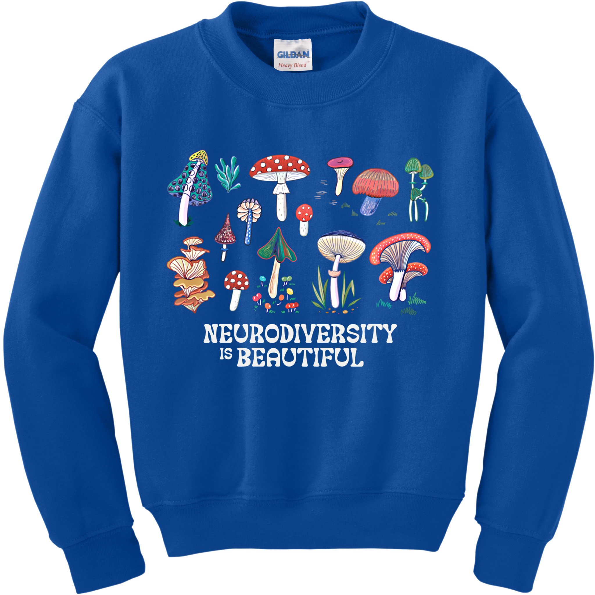 Neurodiversity Is Beautiful Mushroom Autism Awareness Outfit Gift Kids Sweatshirt