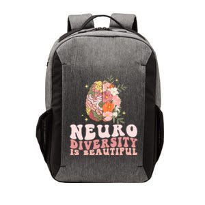 Neurodiversity Is Beautiful Floral Brain Groovy Retro Autism Vector Backpack