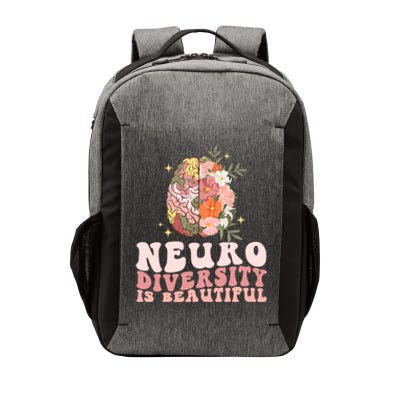 Neurodiversity Is Beautiful Floral Brain Groovy Retro Autism Vector Backpack