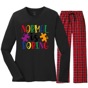 Normal Is Boring Women's Long Sleeve Flannel Pajama Set 