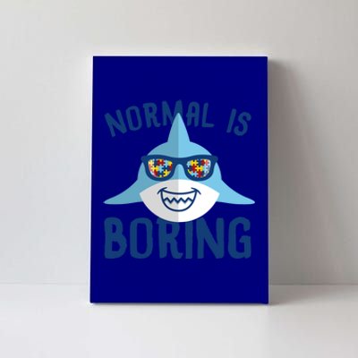 Normal Is Boring Puzzle Sunglasses Shark Autism Awareness Gift Canvas