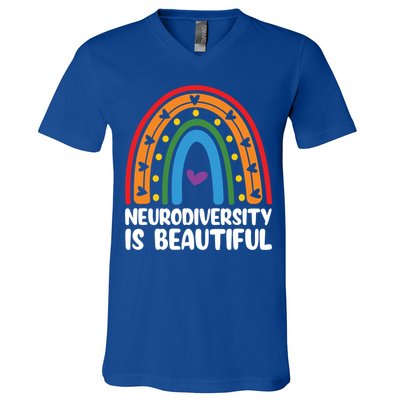 Neurodiversity Is Beautiful Autism Awareness Month Gift V-Neck T-Shirt