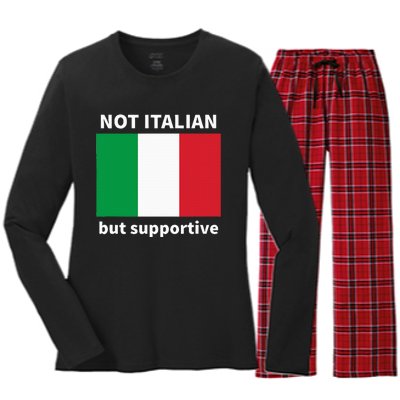 Not Italian But Supportive Women's Long Sleeve Flannel Pajama Set 