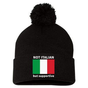 Not Italian But Supportive Pom Pom 12in Knit Beanie