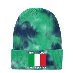 Not Italian But Supportive Tie Dye 12in Knit Beanie