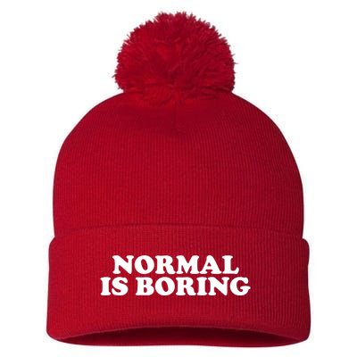 Normal Is Boring Pom Pom 12in Knit Beanie