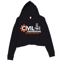 Nothing Impossible Bridge Engineer Civil Engineering Crop Fleece Hoodie