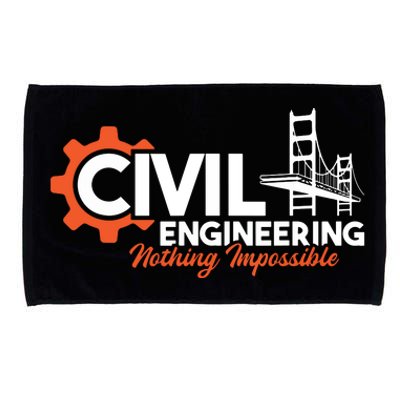 Nothing Impossible Bridge Engineer Civil Engineering Microfiber Hand Towel