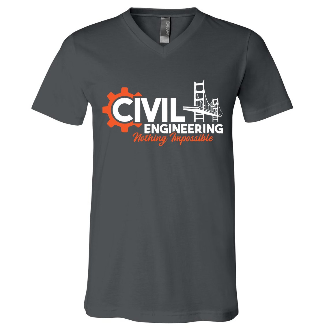 Nothing Impossible Bridge Engineer Civil Engineering V-Neck T-Shirt