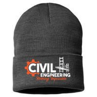 Nothing Impossible Bridge Engineer Civil Engineering Sustainable Knit Beanie
