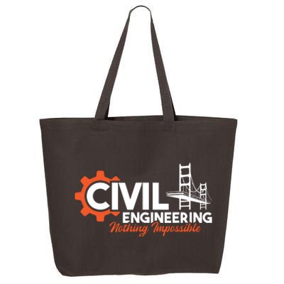 Nothing Impossible Bridge Engineer Civil Engineering 25L Jumbo Tote