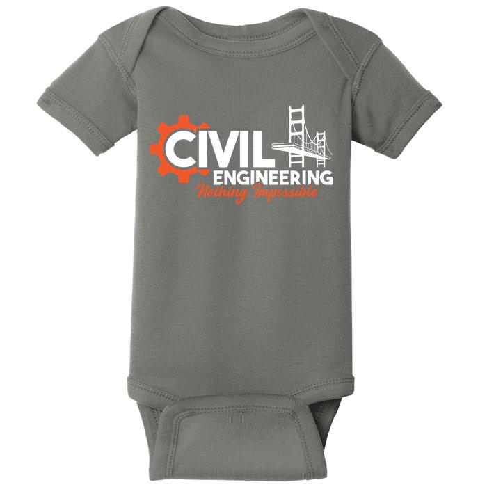 Nothing Impossible Bridge Engineer Civil Engineering Baby Bodysuit