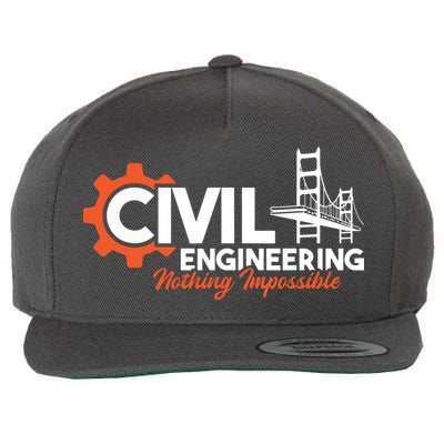 Nothing Impossible Bridge Engineer Civil Engineering Wool Snapback Cap