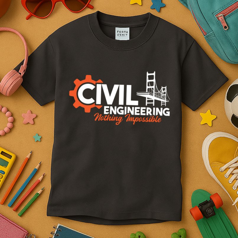 Nothing Impossible Bridge Engineer Civil Engineering Kids T-Shirt