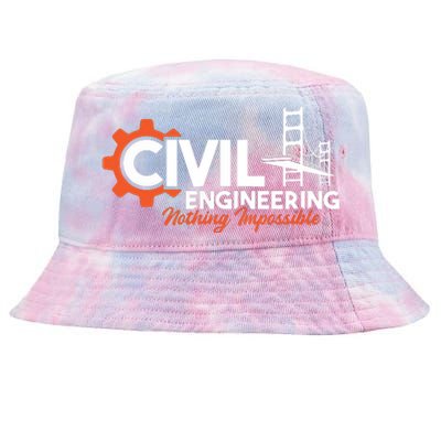 Nothing Impossible Bridge Engineer Civil Engineering Tie-Dyed Bucket Hat