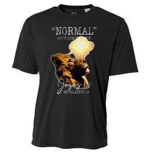 Normal Isnt Coming Back But Jesus Is Cross Christian Easter Cooling Performance Crew T-Shirt