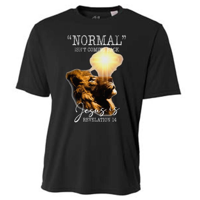 Normal Isnt Coming Back But Jesus Is Cross Christian Easter Cooling Performance Crew T-Shirt