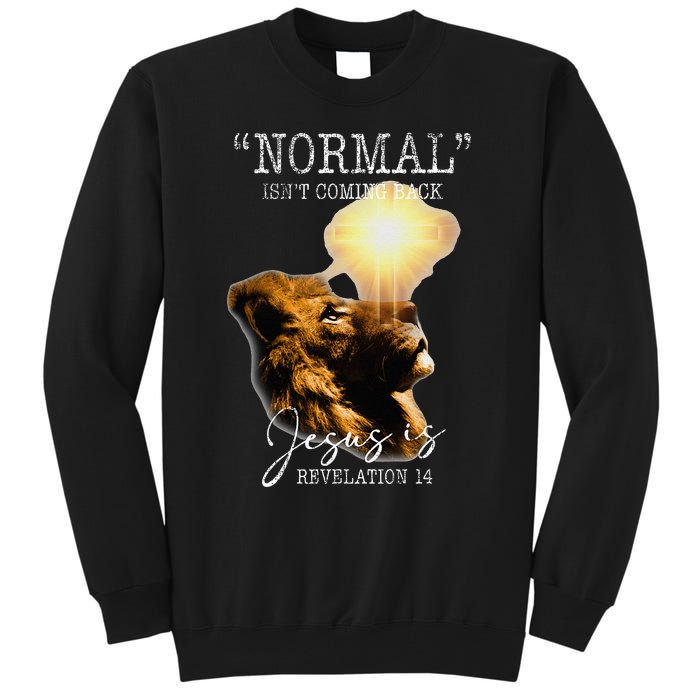 Normal Isnt Coming Back But Jesus Is Cross Christian Easter Tall Sweatshirt