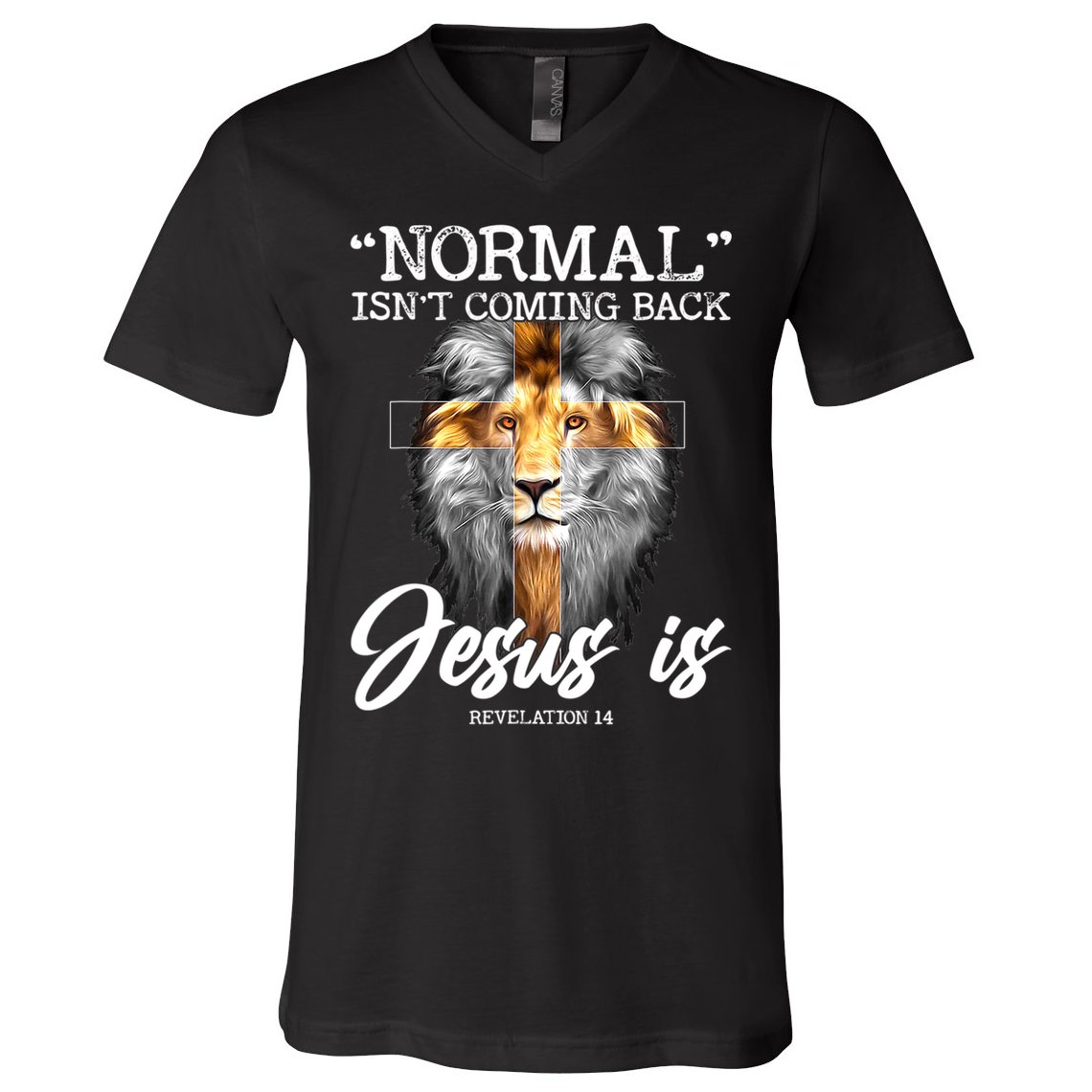 Normal Isn't Coming Back But Jesus Is Cross Christian V-Neck T-Shirt