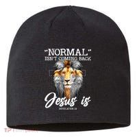 Normal Isn't Coming Back But Jesus Is Cross Christian Sustainable Beanie