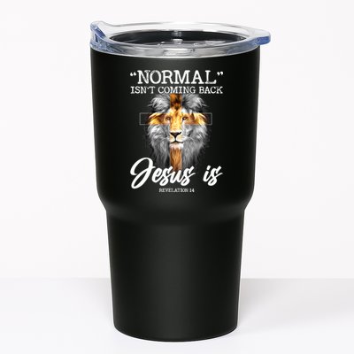 Normal Isn't Coming Back But Jesus Is Cross Christian Tumbler