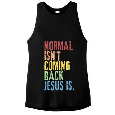 Normal Isn't Coming Back But Jesus Is Revelation Cross Ladies PosiCharge Tri-Blend Wicking Tank