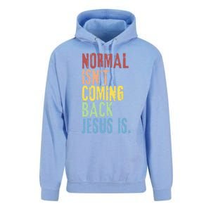 Normal Isn't Coming Back But Jesus Is Revelation Cross Unisex Surf Hoodie