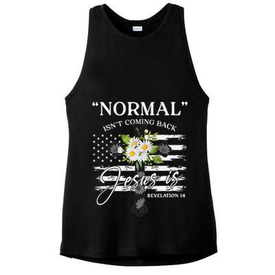 Normal Isn't Coming Back But Jesus Is Revelation 14 Flower Ladies PosiCharge Tri-Blend Wicking Tank