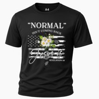 Normal Isn't Coming Back But Jesus Is Revelation 14 Flower Cooling Performance Crew T-Shirt