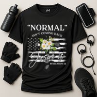 Normal Isn't Coming Back But Jesus Is Revelation 14 Flower Cooling Performance Crew T-Shirt