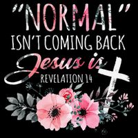 Normal Isnt Coming Back But Jesus Is Revelation 14 Flower Drawstring Bag