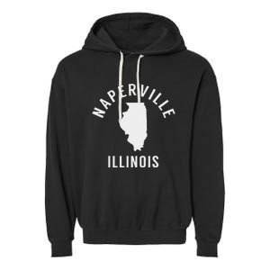 Naperville Illinois Classic Arch Il Garment-Dyed Fleece Hoodie