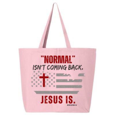 Normal Isnt Coming Back Jesus Is American Flag Cross 25L Jumbo Tote