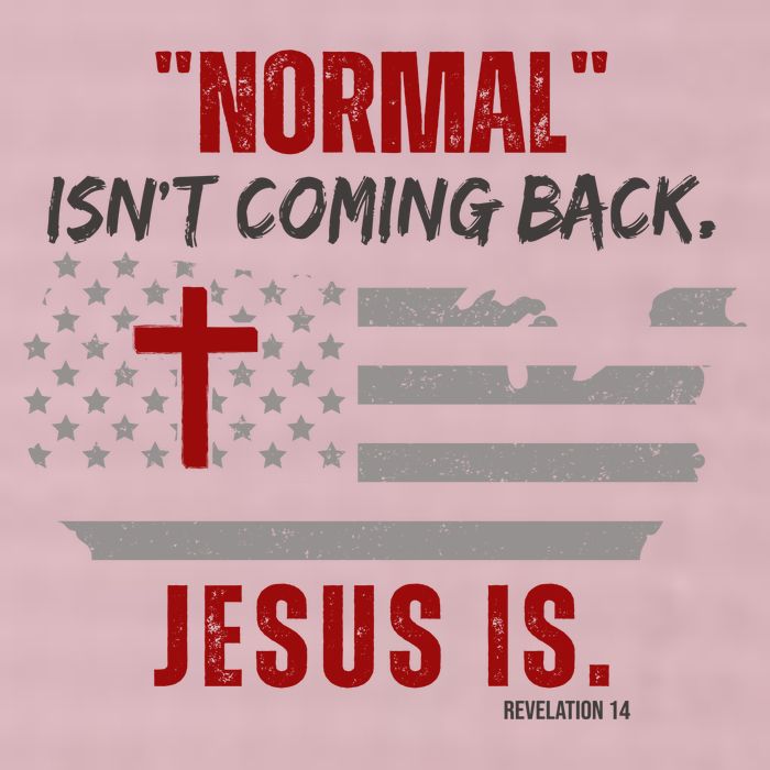 Normal Isnt Coming Back Jesus Is American Flag Cross 25L Jumbo Tote