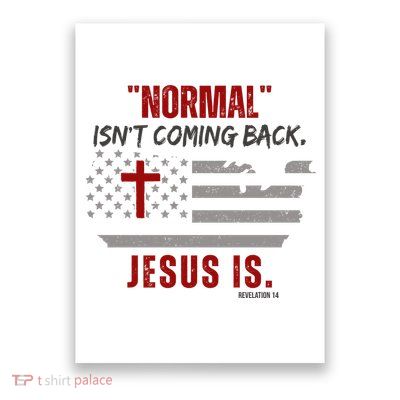 Normal Isnt Coming Back Jesus Is American Flag Cross Poster