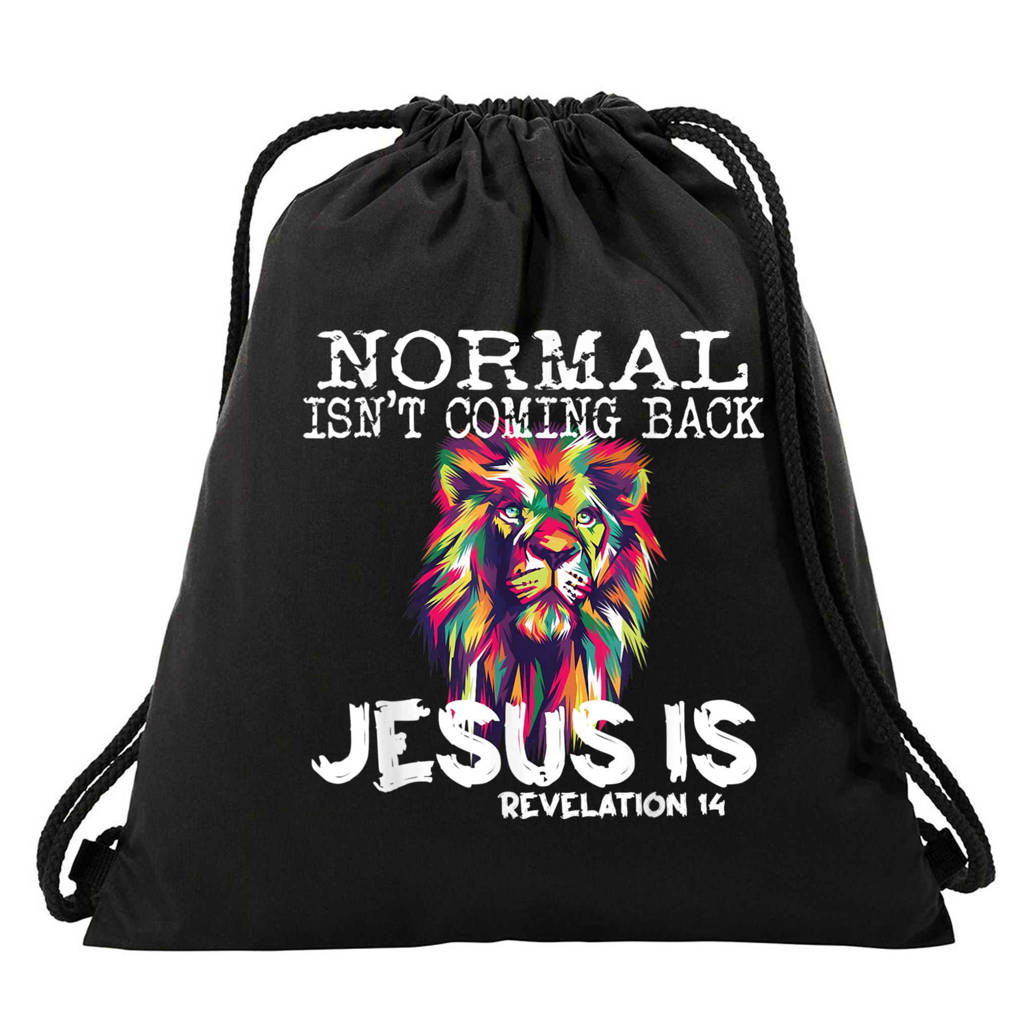 Normal Isnt Coming Back Jesus Is Drawstring Bag