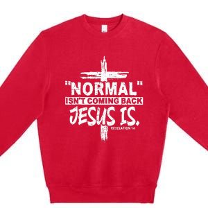 Normal IsnT Coming Back But Jesus Is Revelation 14 Costume Premium Crewneck Sweatshirt