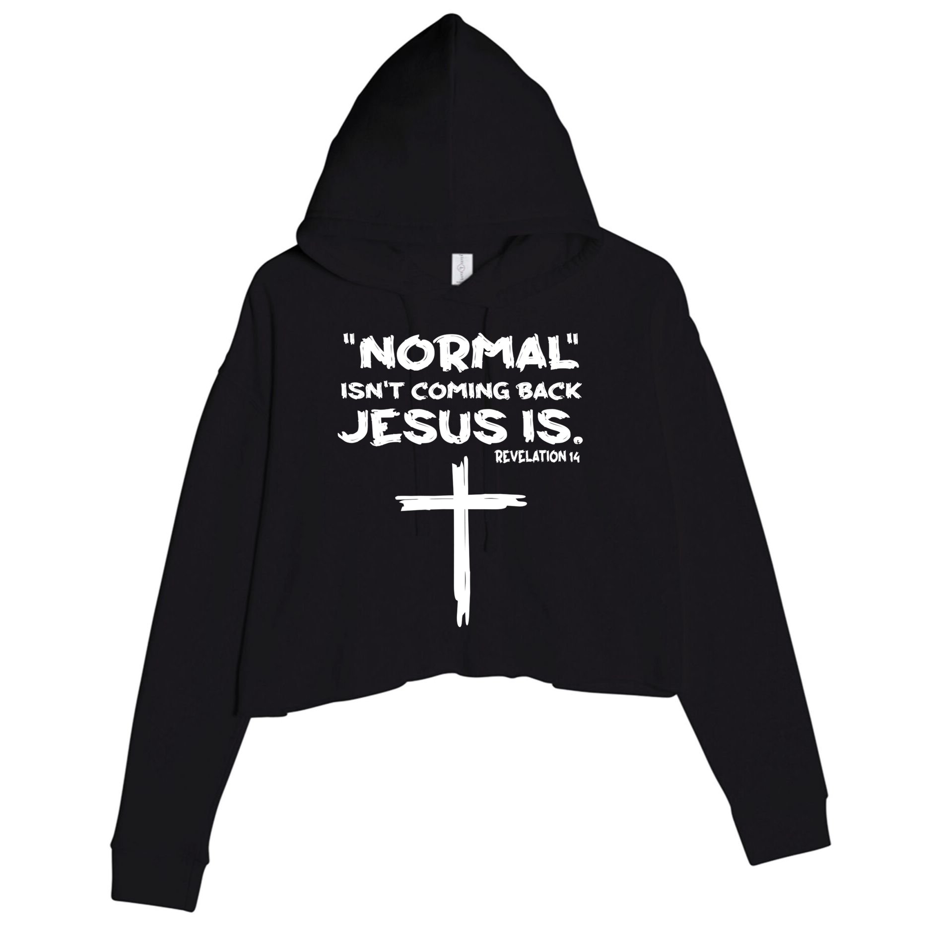 Normal Isnt Coming Back Jesus Is Crop Fleece Hoodie