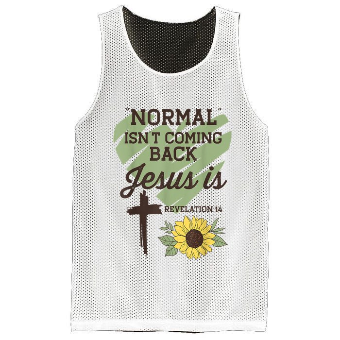 Normal Isnt Coming Back Jesus Is Christian Mesh Reversible Basketball Jersey Tank