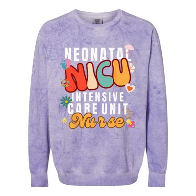 Neonatal Intensive Care Unit NICU Nurse for NICU Nurse Squad Colorblast Crewneck Sweatshirt