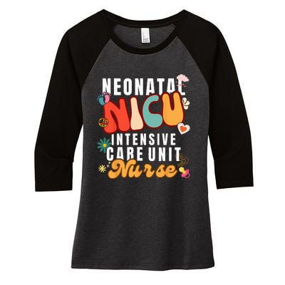 Neonatal Intensive Care Unit NICU Nurse for NICU Nurse Squad Women's Tri-Blend 3/4-Sleeve Raglan Shirt