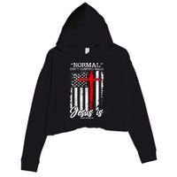 Normal Isn't Coming Back But Jesus Is Revelation 14  Crop Fleece Hoodie