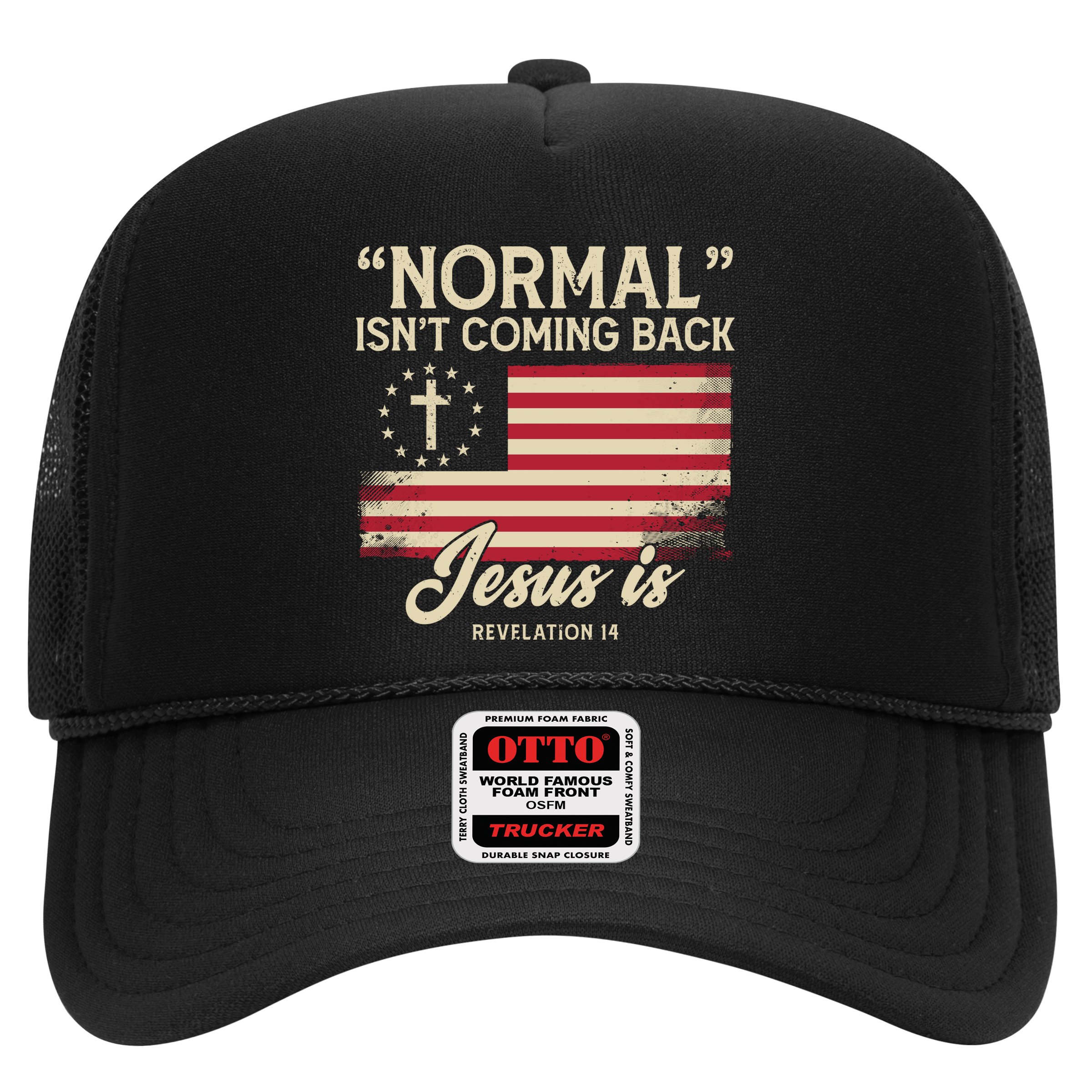 Normal Isnt Coming Back Jesus Is American Flag Hat
