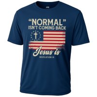 Normal Isnt Coming Back Jesus Is American Flag Cooling Performance Crew T-Shirt